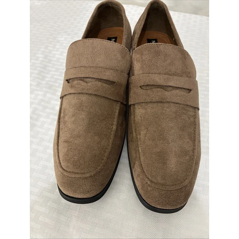 Nick Graham Altred Brown Suede Dress Shoes Loafers Slip Ons 8.5 Penny Loafers